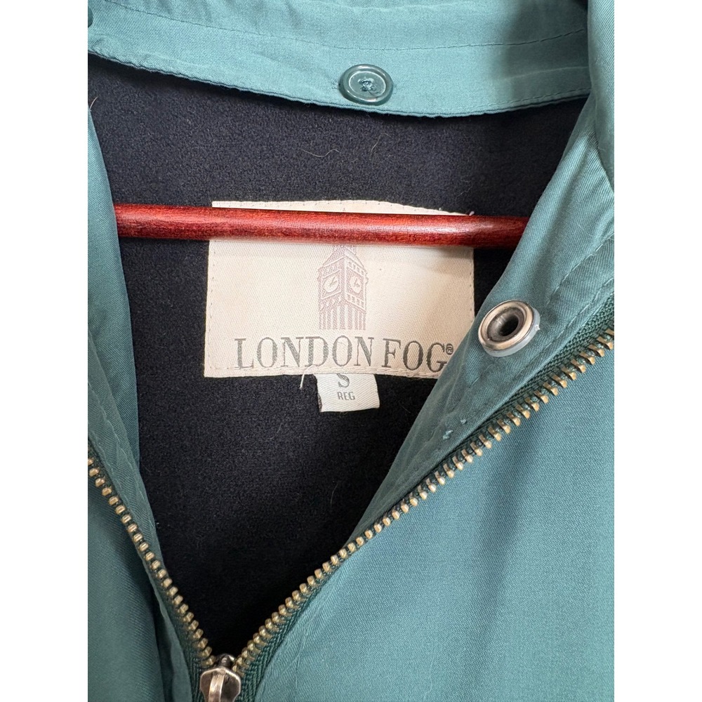 London Fog Forest Green Hooded Trench Coat with Removable Liner Small Reg - Picture 3 of 5